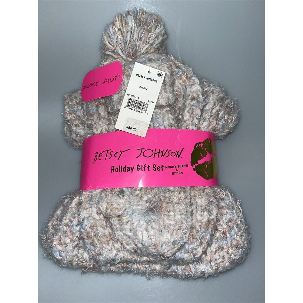 Betsey Johnson Gift Set Infinity Beanie & Mitten